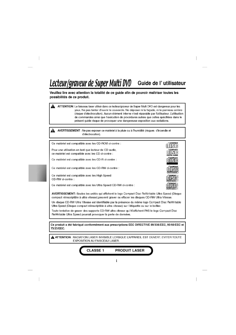 Page 1 de la notice Manuel utilisateur LG GSA-4082B