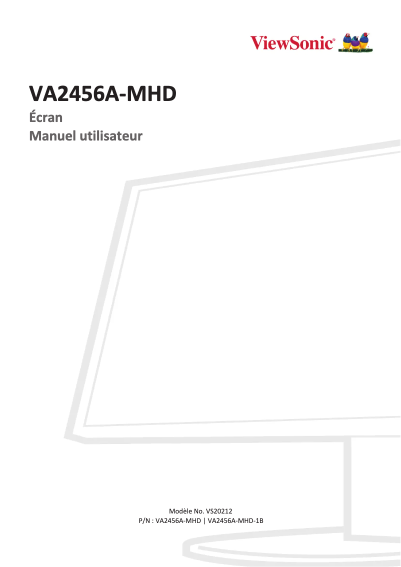 Page 1 de la notice Manuel utilisateur Viewsonic VA2456A-MHD