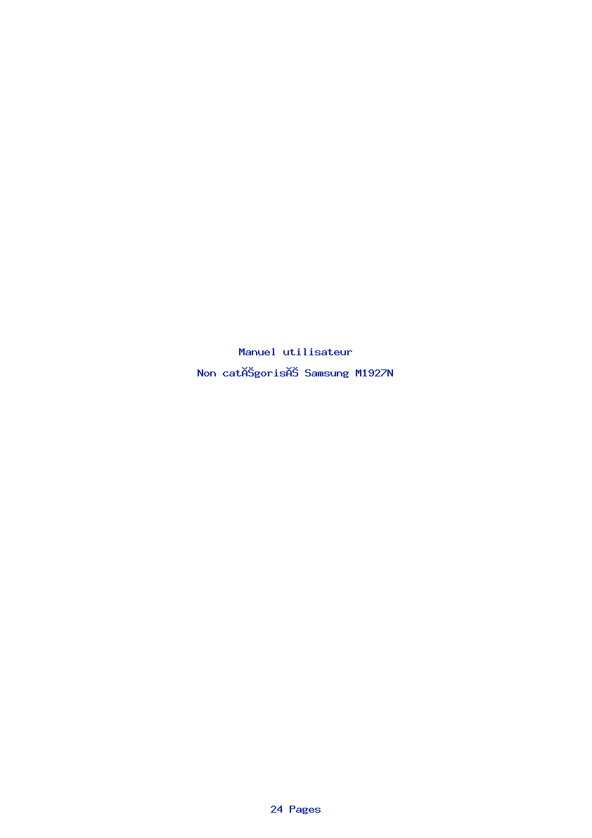 Page 1 de la notice Manuel utilisateur Samsung M1927N