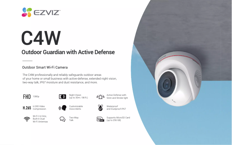 Page 1 de la notice Fiche technique EZVIZ C4W