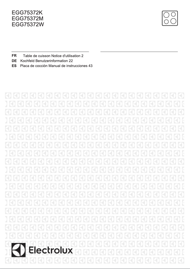 Page 1 de la notice Manuel utilisateur Electrolux EGG75372M