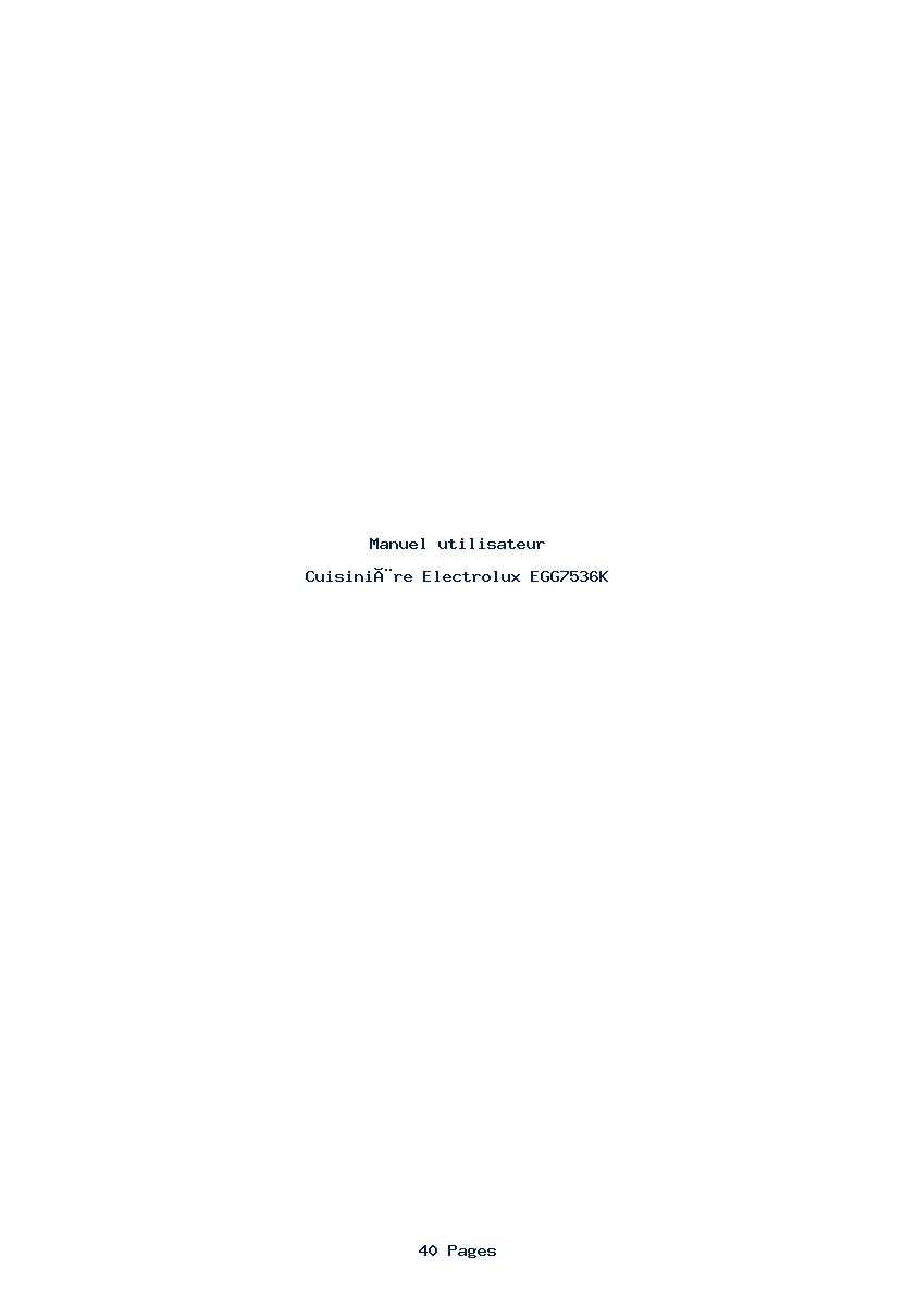 Page 1 de la notice Manuel utilisateur Electrolux EGG7536K