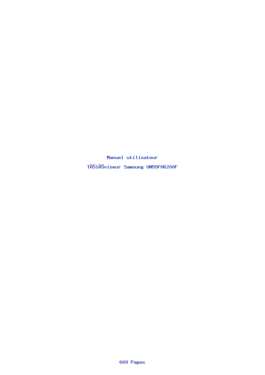 Page 1 de la notice Manuel utilisateur Samsung UN55FH6200F