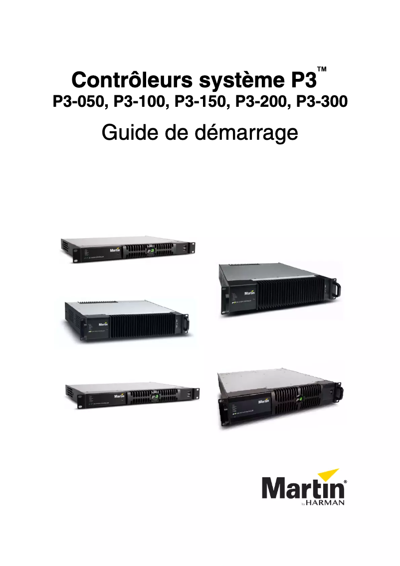 Page 1 de la notice Manuel utilisateur Martin P3-PC