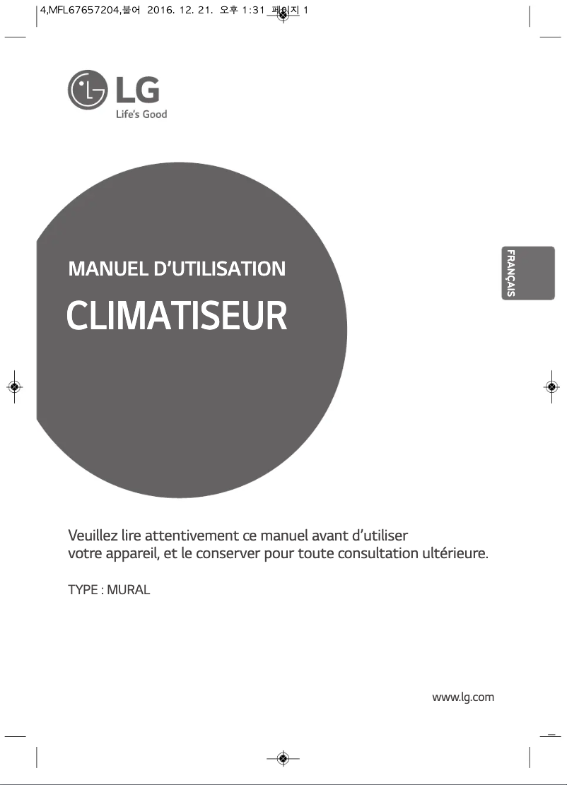 Page 1 de la notice Manuel utilisateur LG P24EL