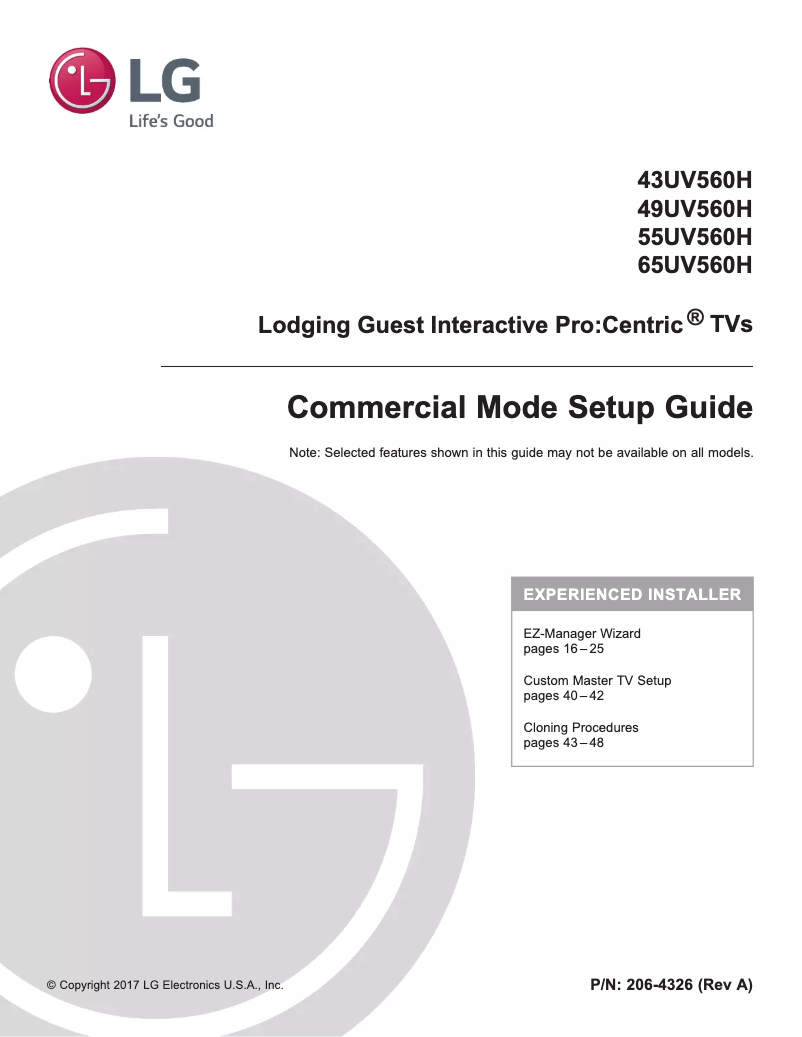 Page 1 de la notice Manuel utilisateur LG 43UV560H