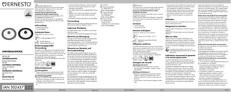 Page 1 de la notice Manuel utilisateur Ernesto IAN 302457