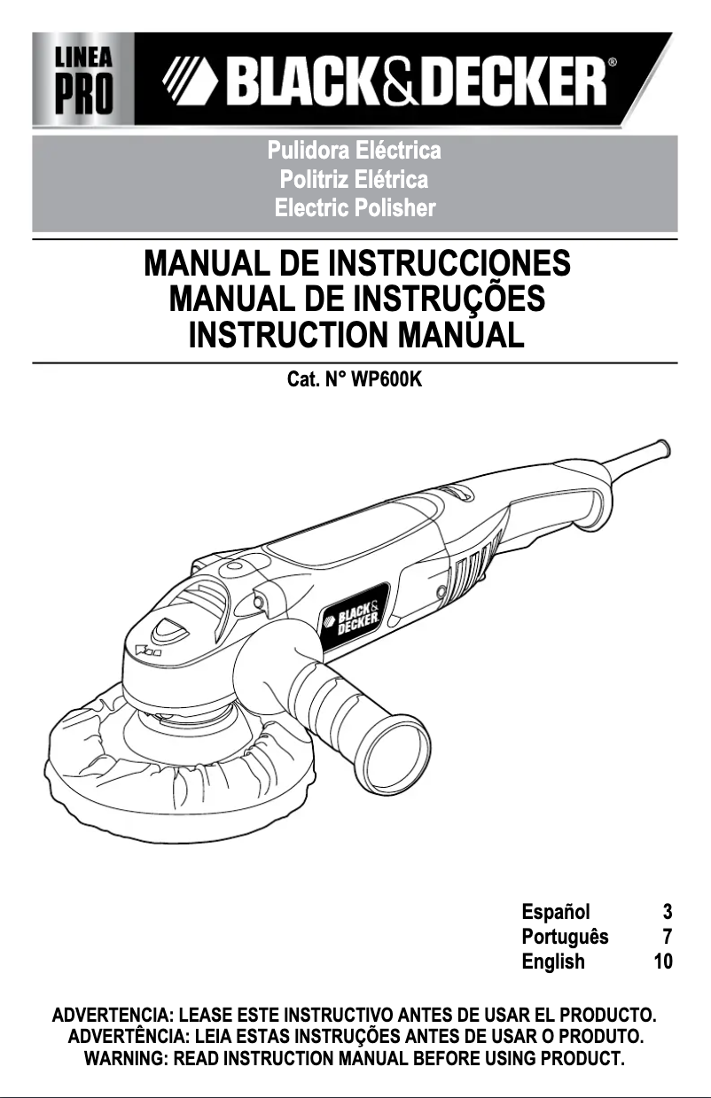 Página 1 del manual Manual de usuario Black & Decker WP600K