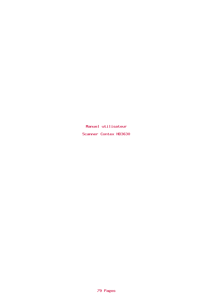 Page 1 de la notice Manuel utilisateur Contex HD3630