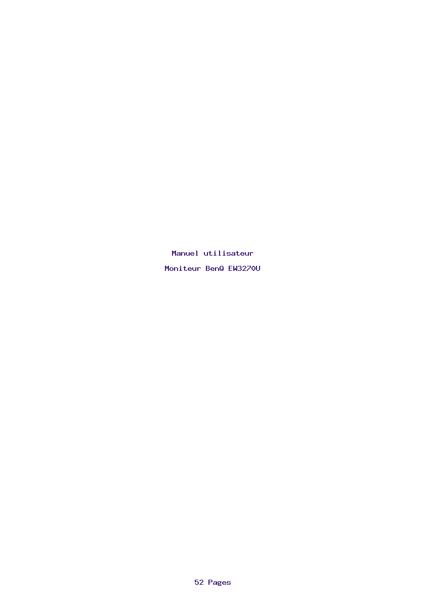 Page 1 de la notice Manuel utilisateur BenQ EW3270U