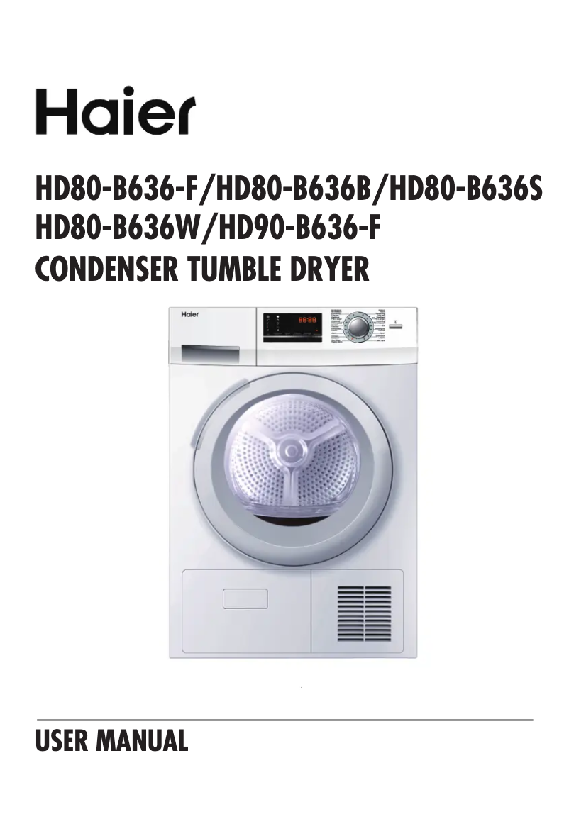 Página 1 del manual Manual de usuario Haier HD80-B636S