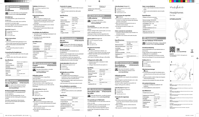 Page 1 de la notice Manuel utilisateur Nedis HPWD4000PK