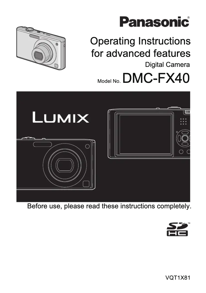 Página 1 del manual Manual de usuario Panasonic Lumix DMC-FX40