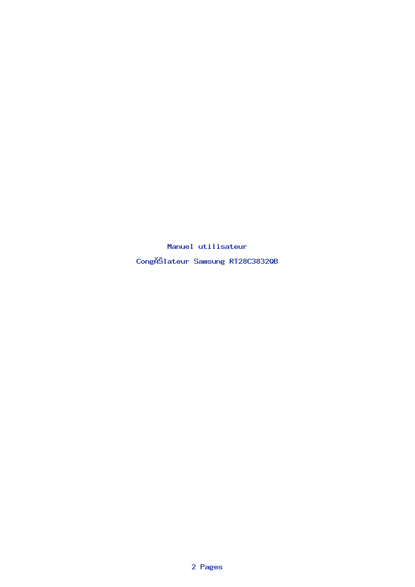 Page 1 de la notice Manuel utilisateur Samsung RT28C3832QB