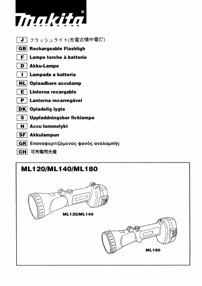 Page 1 de la notice Manuel utilisateur Makita ML180