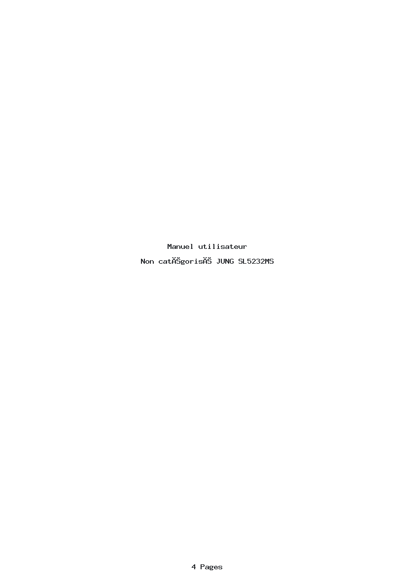 Page 1 de la notice Manuel utilisateur JUNG SL5232MS