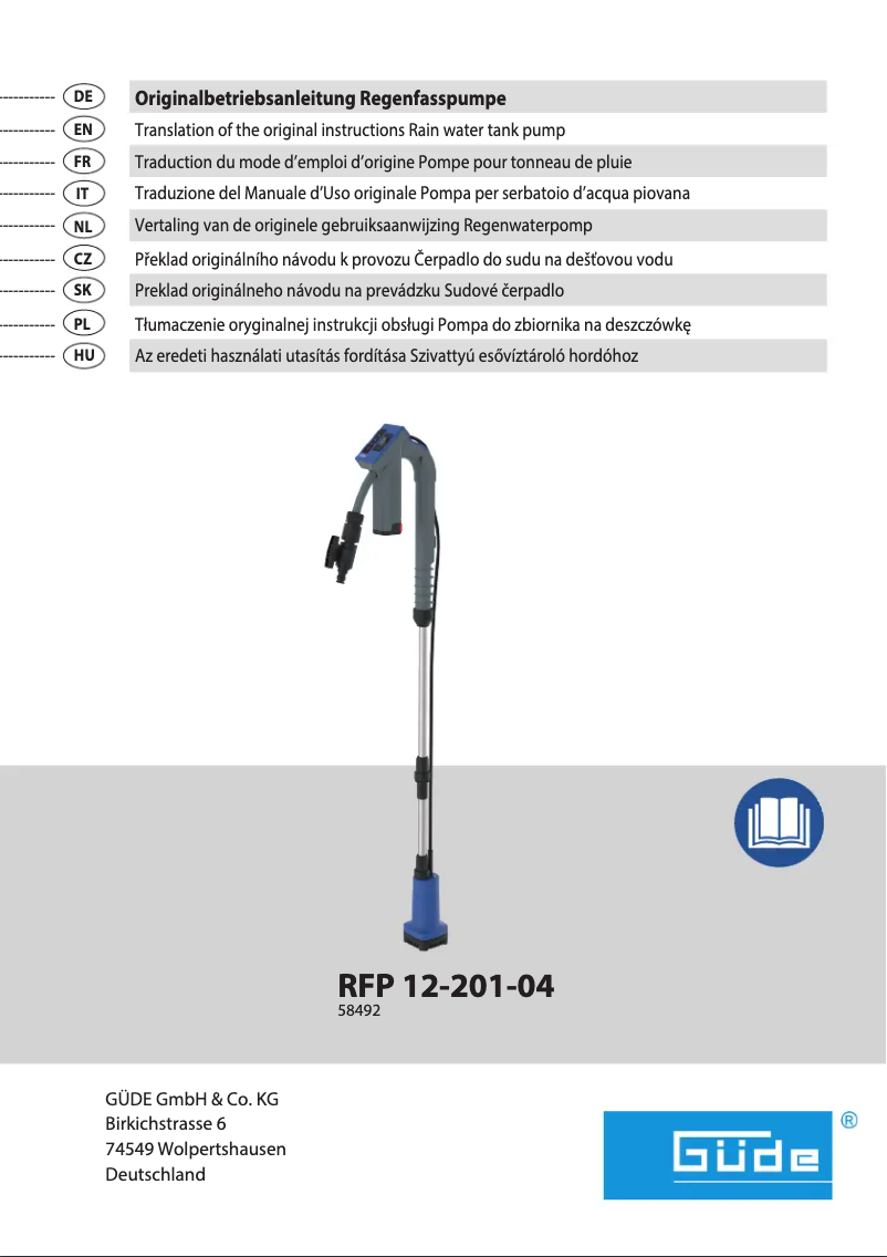 Image de la première page du manuel de l'appareil RFP 12-201-04