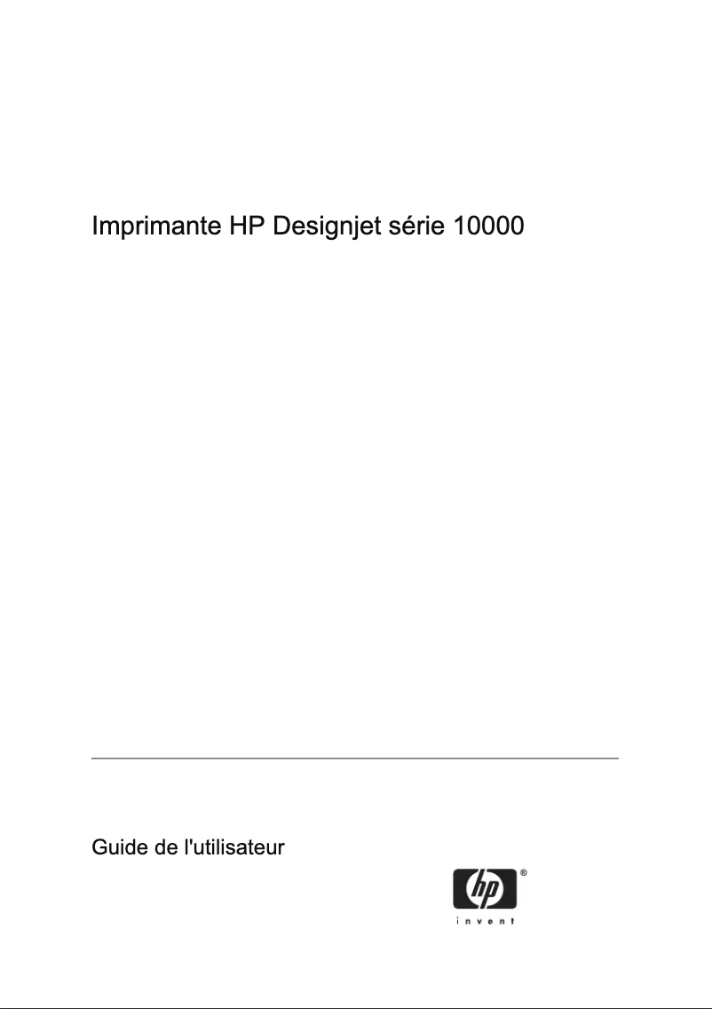 Page n°1 - Manuel utilisateur HP DesignJet 10000s