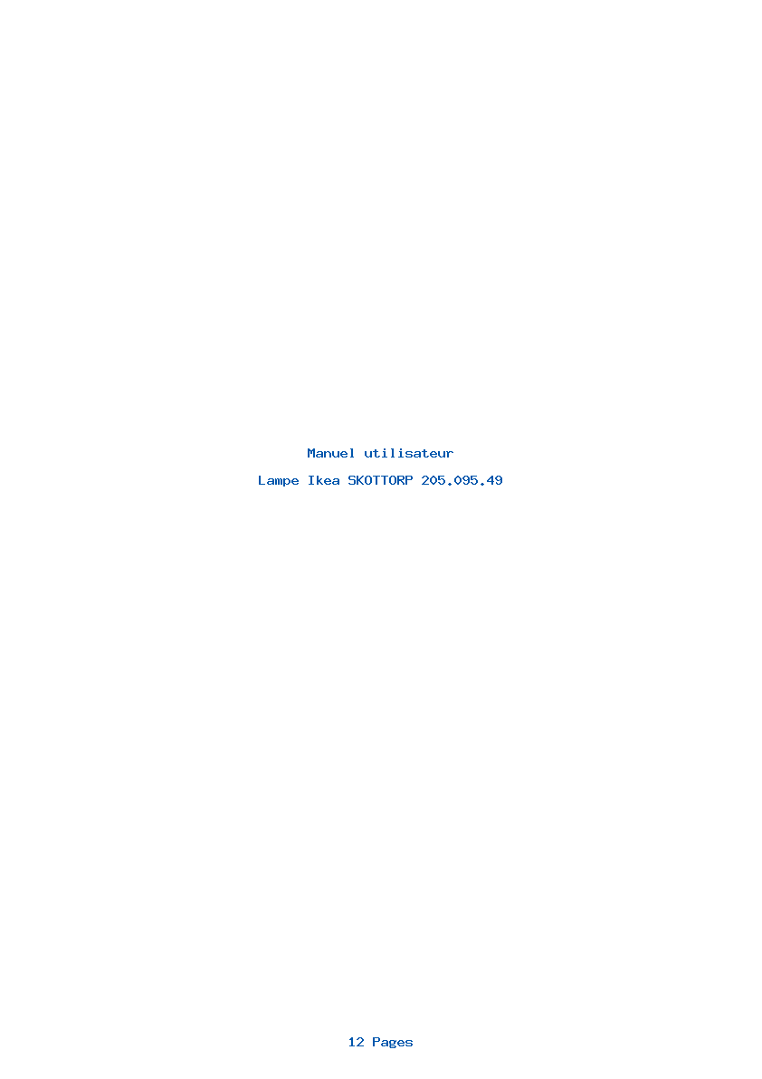 Page 1 de la notice Manuel utilisateur Ikea SKOTTORP 205.095.49