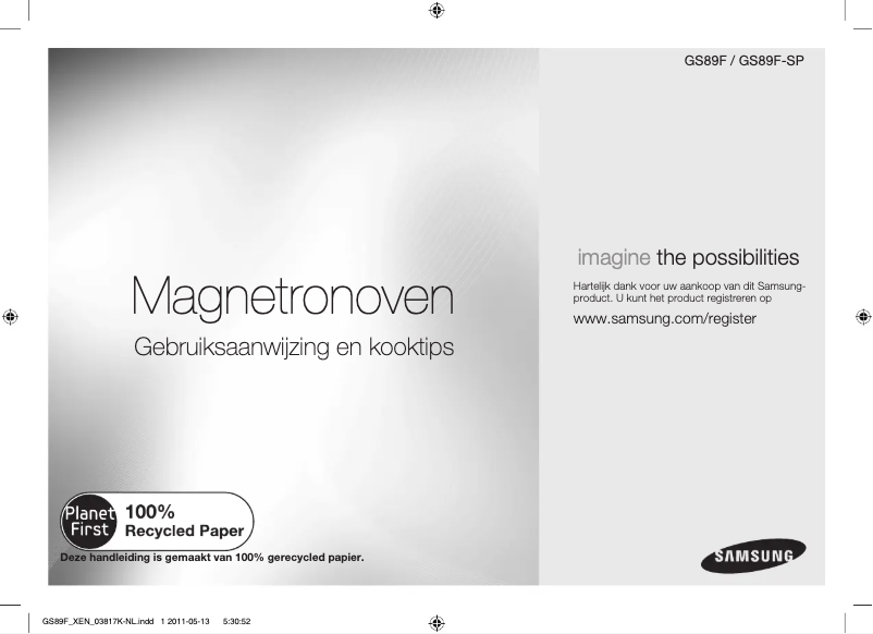 Page 1 de la notice Manuel utilisateur Samsung MW109MST