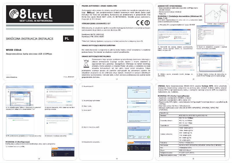Page 1 de la notice Manuel utilisateur 8level WUSB-150NA