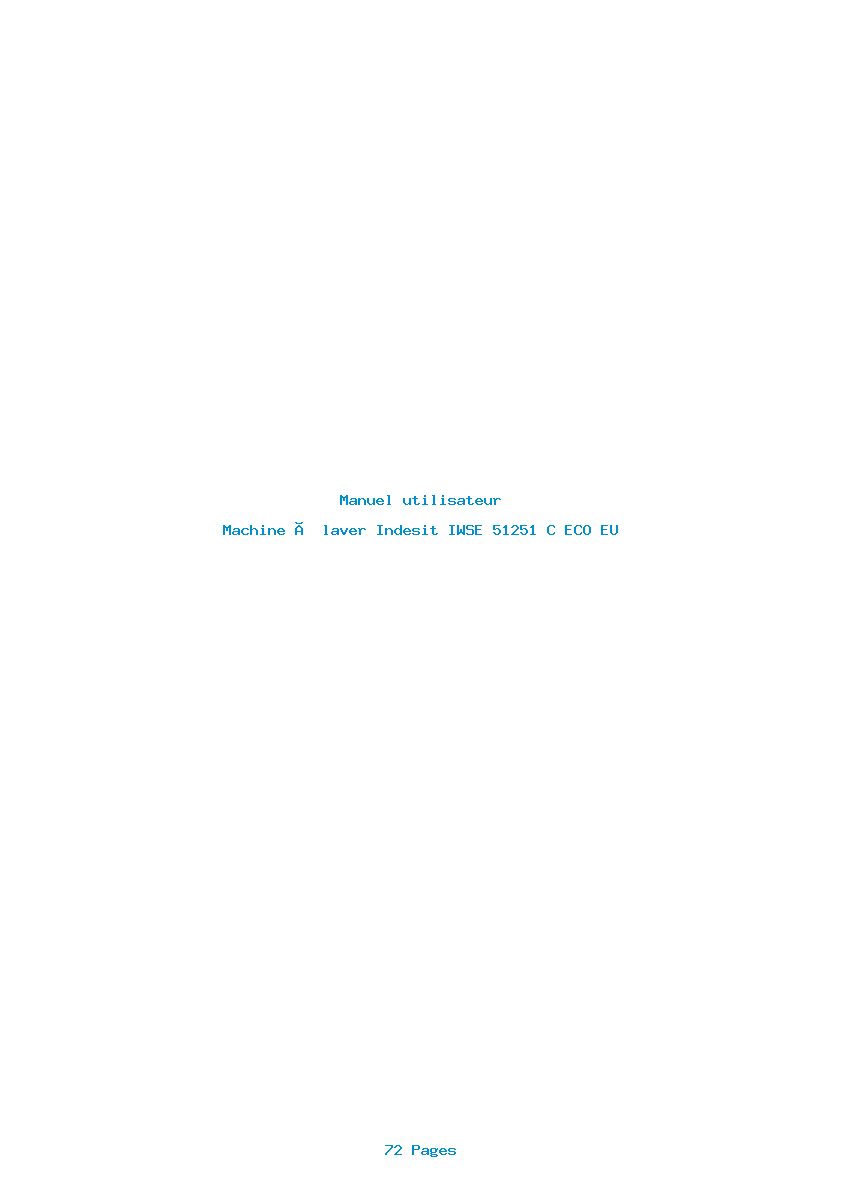 Page 1 de la notice Manuel utilisateur Indesit IWSE 51251 C ECO EU