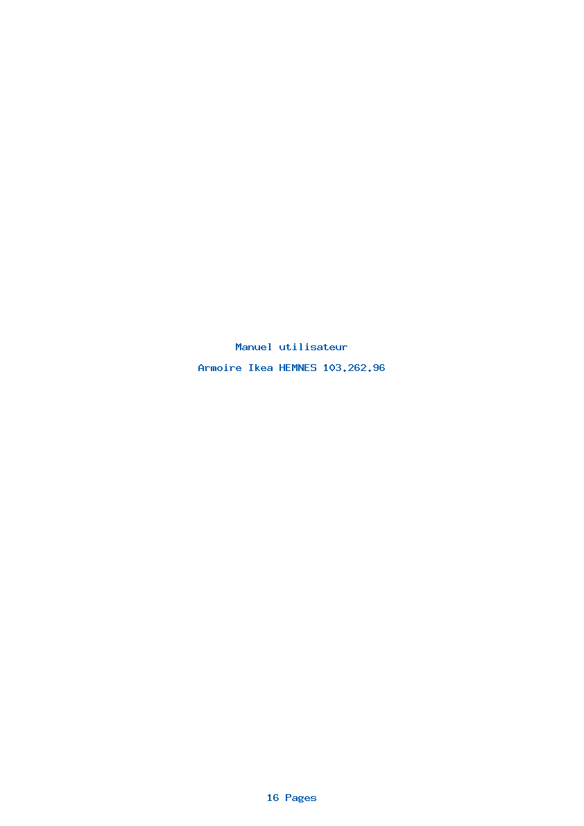 Page 1 de la notice Manuel utilisateur Ikea HEMNES 103.262.96
