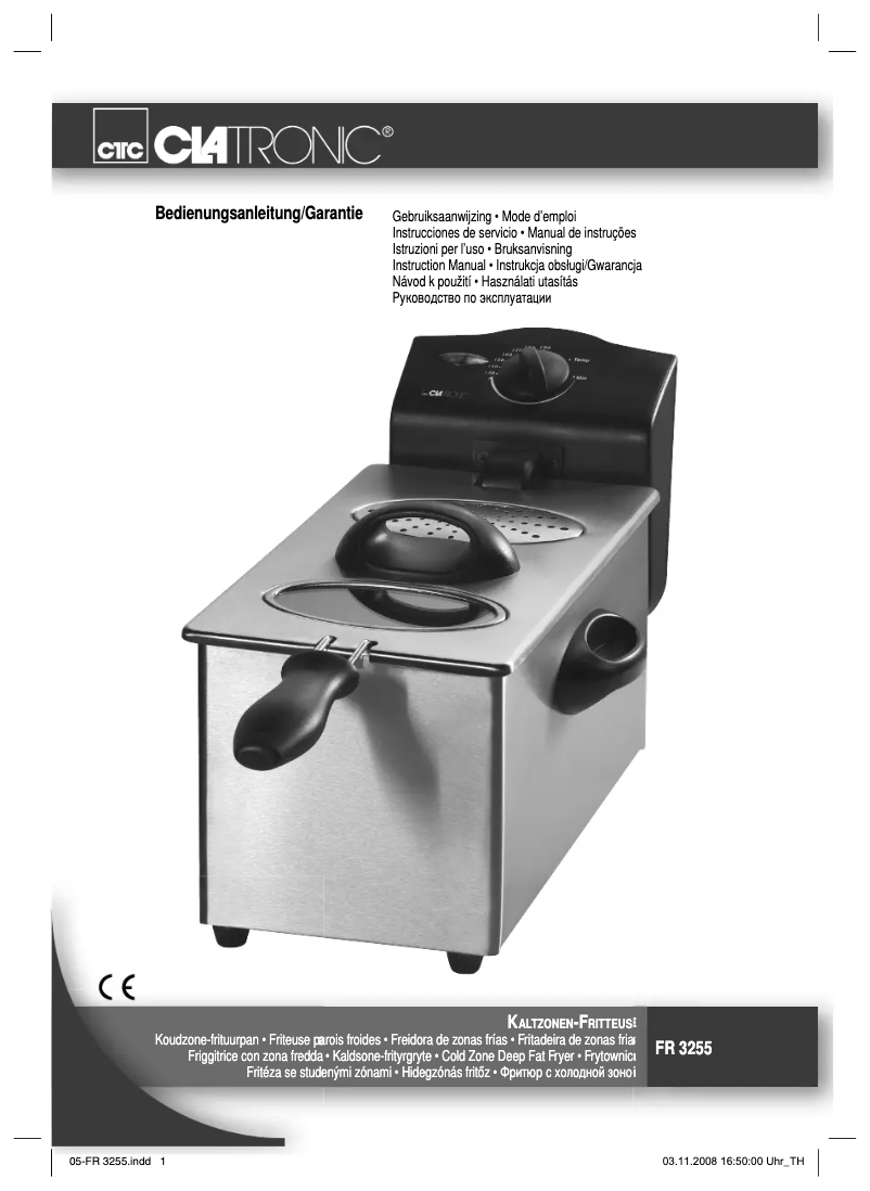 Page 1 de la notice Manuel utilisateur Clatronic FR 3255