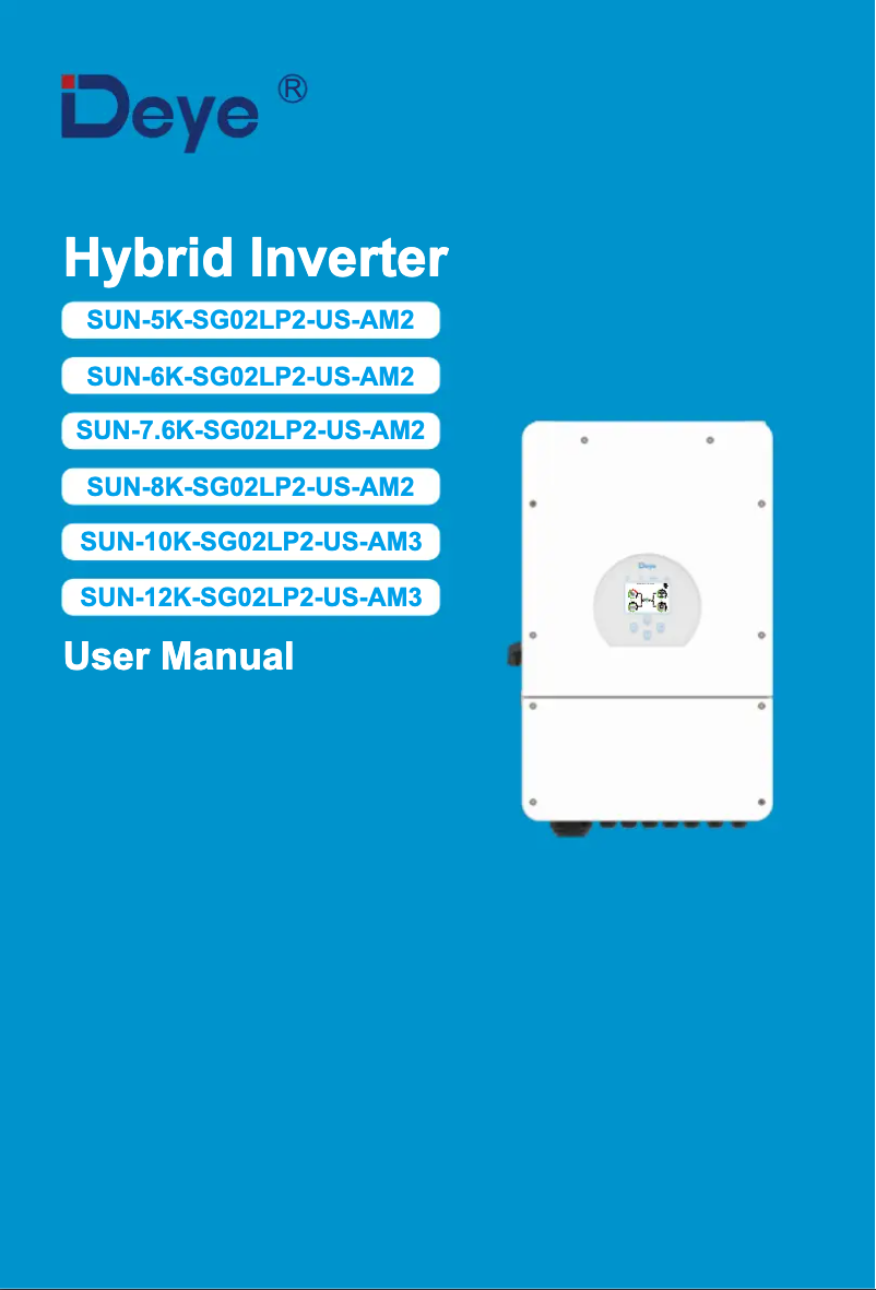 Page 1 de la notice Manuel utilisateur Deye SUN-6K-SG02LP2-EU-AM2