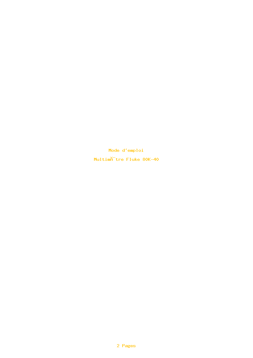 Page 1 de la notice Mode d'emploi Fluke 80K-40