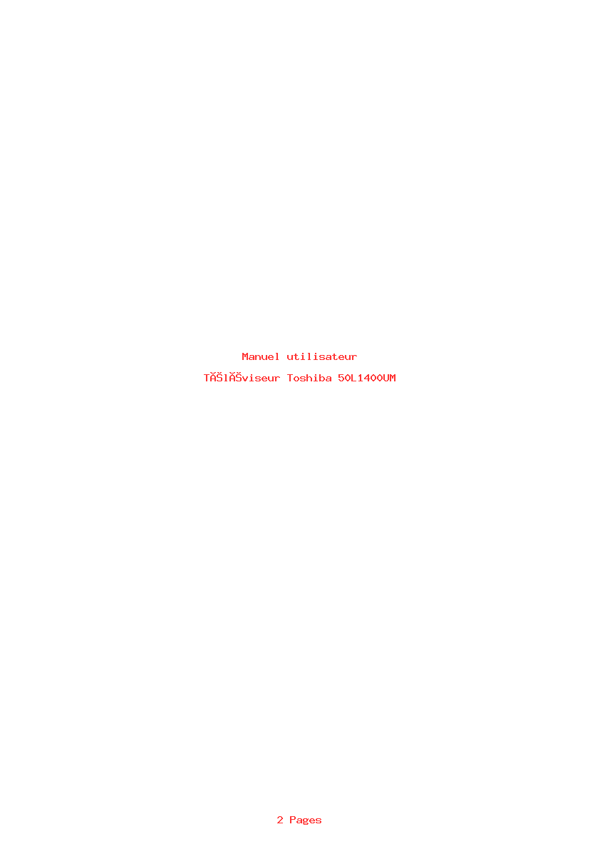 Page 1 de la notice Manuel utilisateur Toshiba 50L1400UM