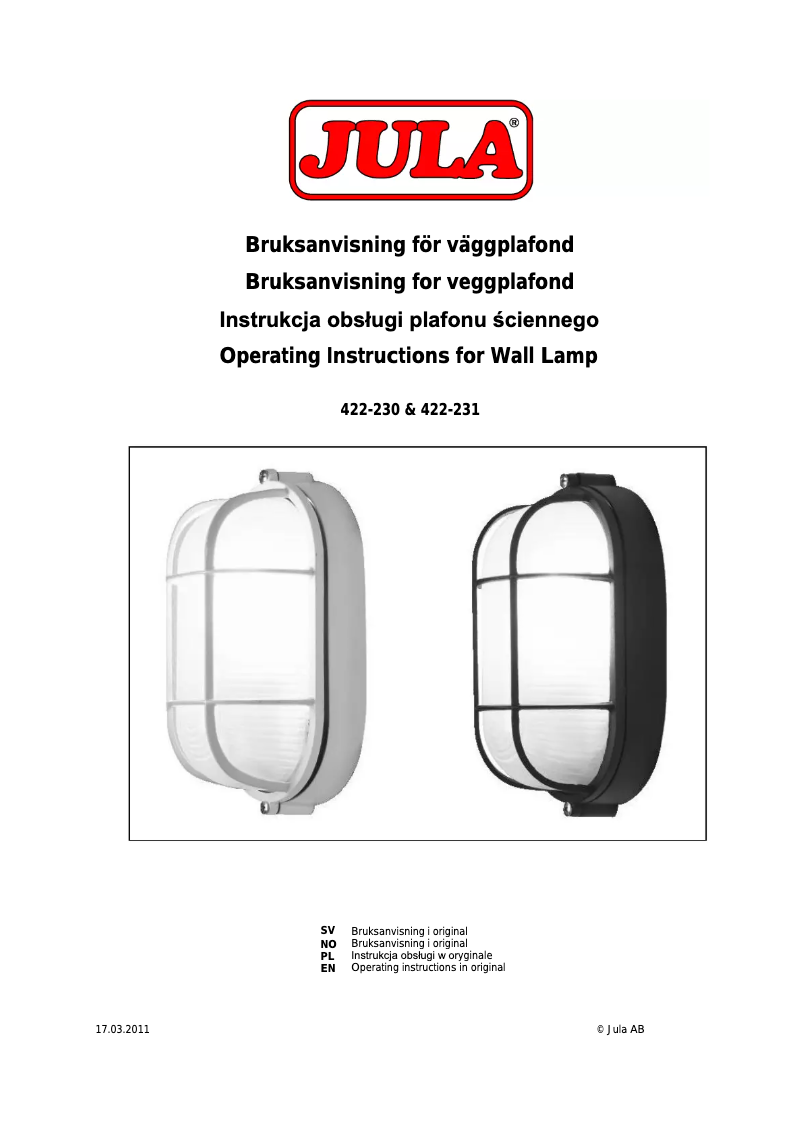 Page 1 de la notice Manuel utilisateur Anslut 422-230