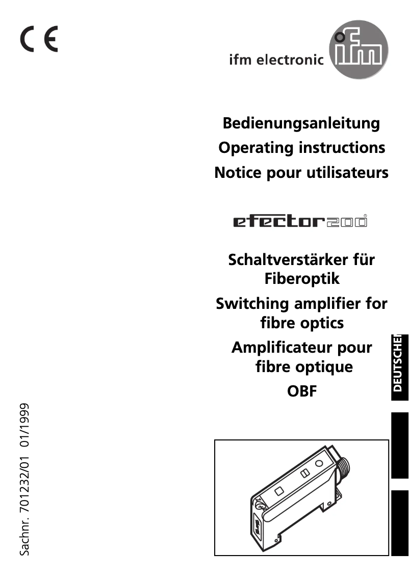 Page 1 de la notice Manuel utilisateur IFM OB5020