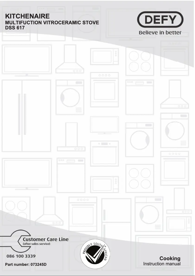 Page 1 de la notice Manuel utilisateur Defy DSS617