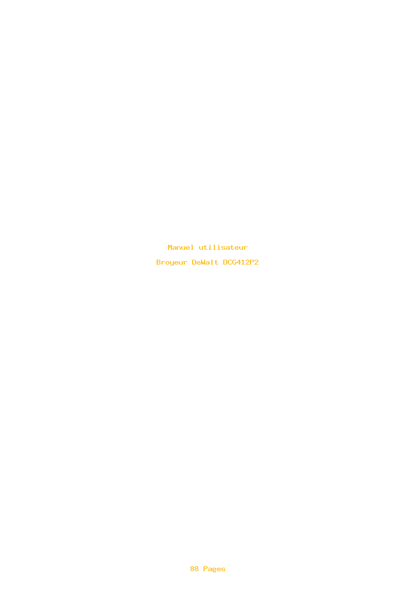 Page 1 de la notice Manuel utilisateur DeWalt DCG412P2