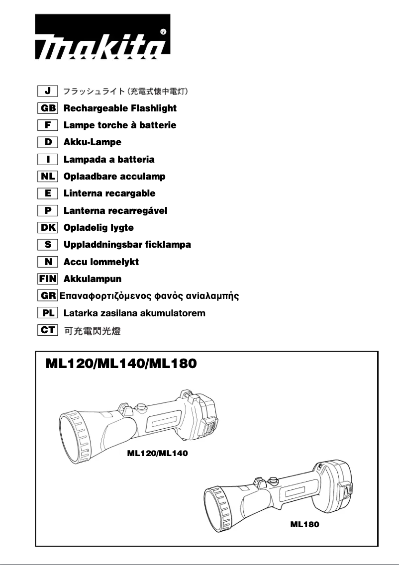 Page 1 de la notice Manuel utilisateur Makita ML140