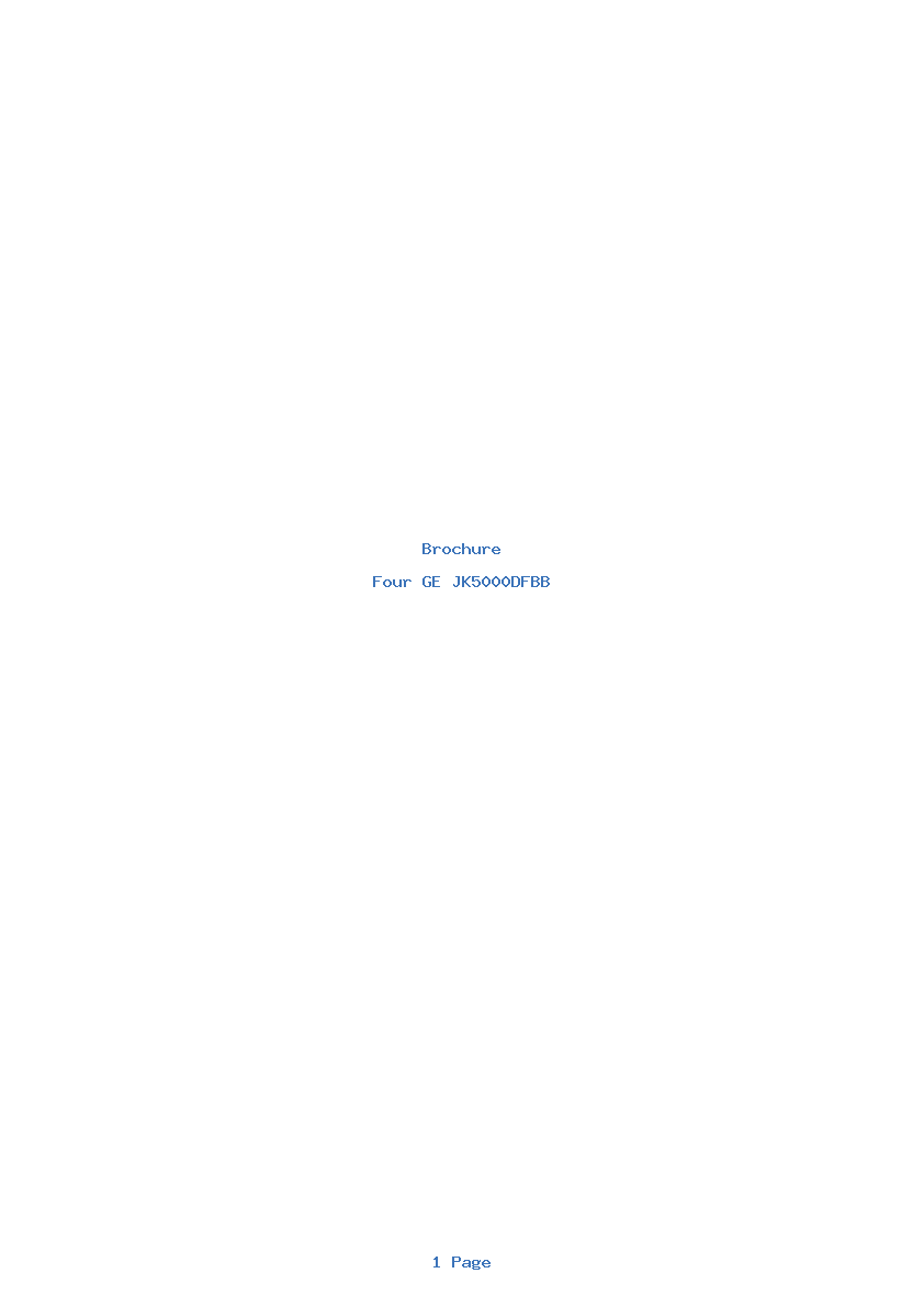 Page 1 de la notice Brochure GE JK5000DFBB