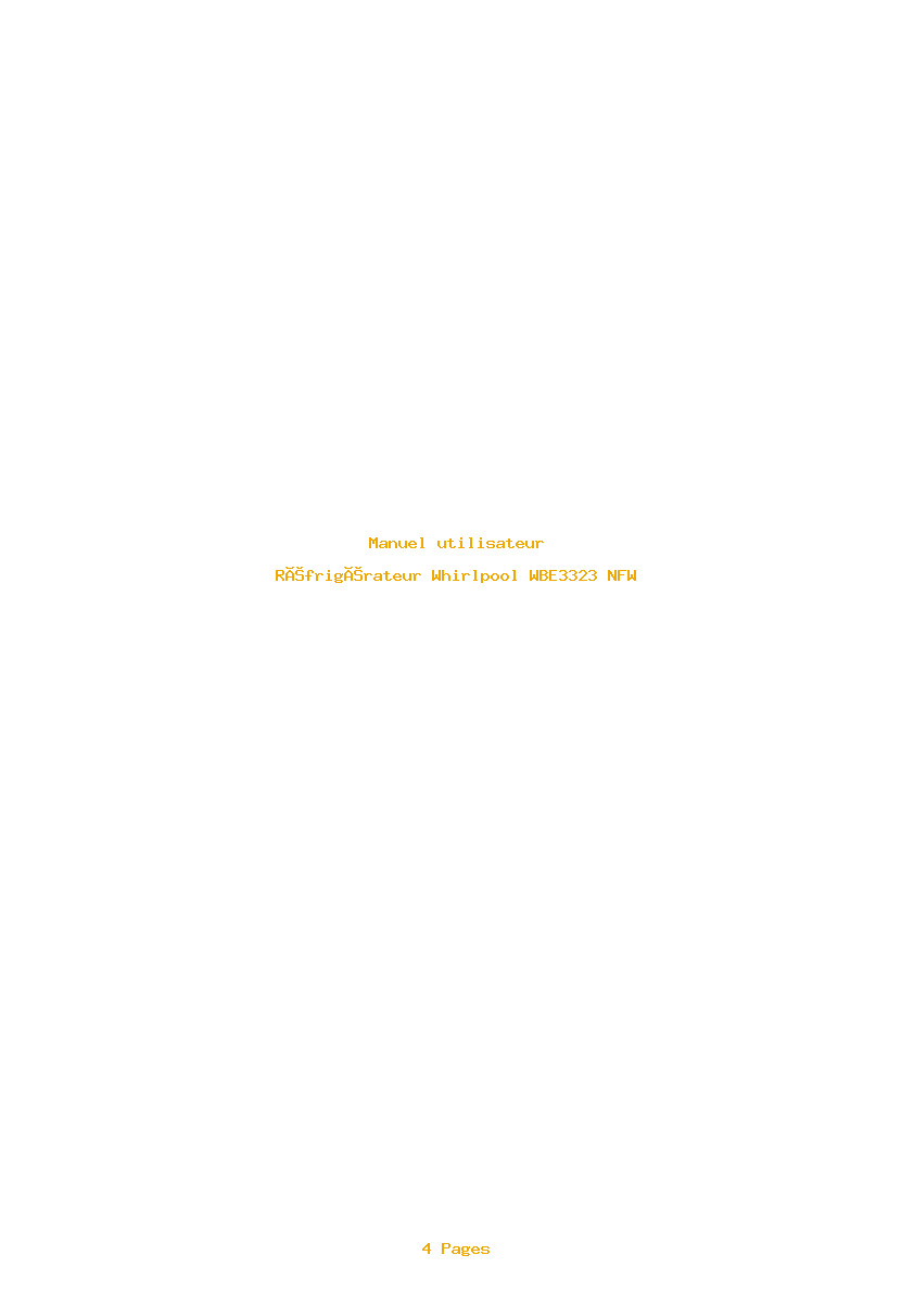 Page 1 de la notice Manuel utilisateur Whirlpool WBE3323 NFW