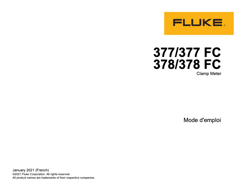 Page 1 of the manual User Manual Fluke 377
