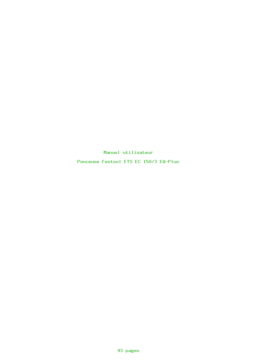 Page 1 de la notice Manuel utilisateur Festool ETS EC 150/3 EQ-Plus