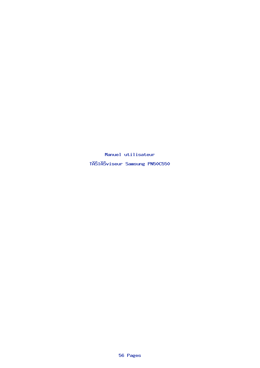 Page 1 de la notice Manuel utilisateur Samsung PN50C550