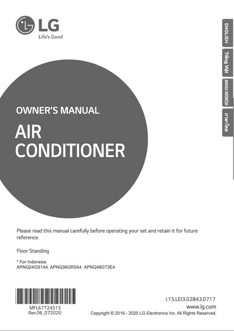 Page 1 de la notice Manuel utilisateur LG APNQ50GT3E4