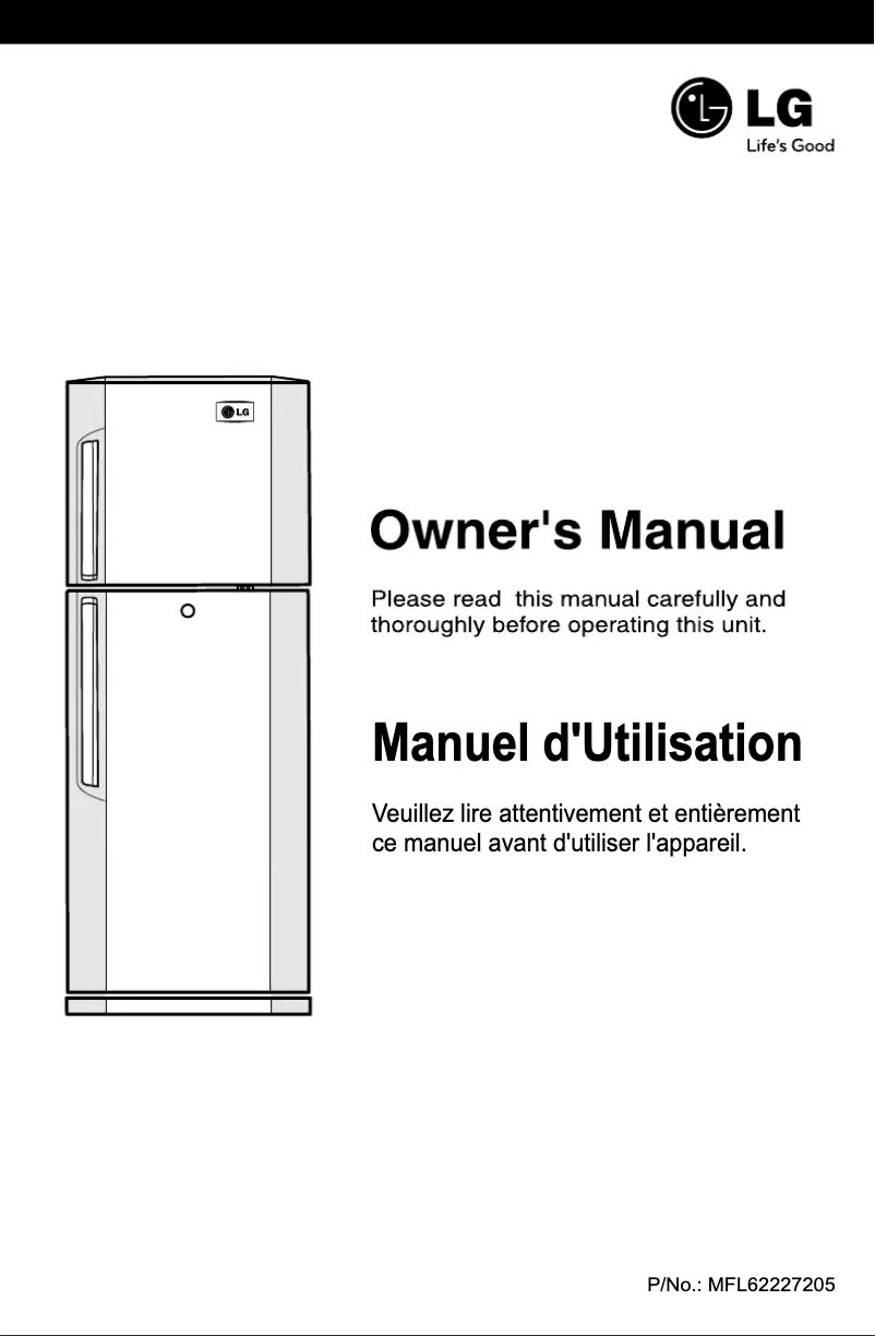 Page 1 de la notice Manuel utilisateur LG GR-B340VT