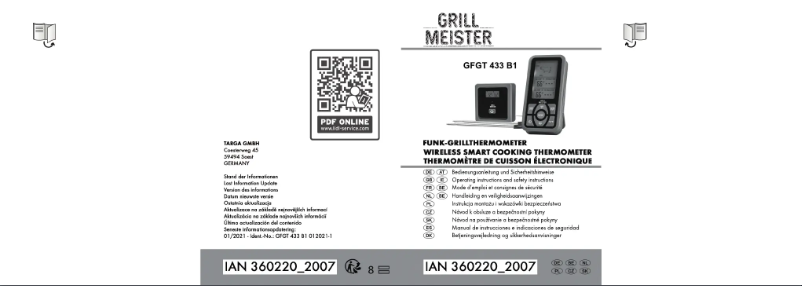 Page 1 de la notice Manuel utilisateur Grillmeister GFGT 433 B1