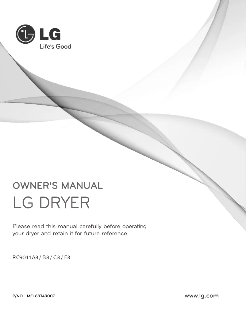 Page 1 de la notice Manuel utilisateur LG RC9041A3