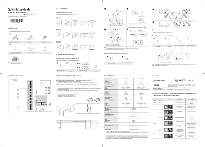 Page 1 de la notice Manuel utilisateur Samsung HG75AT690UK