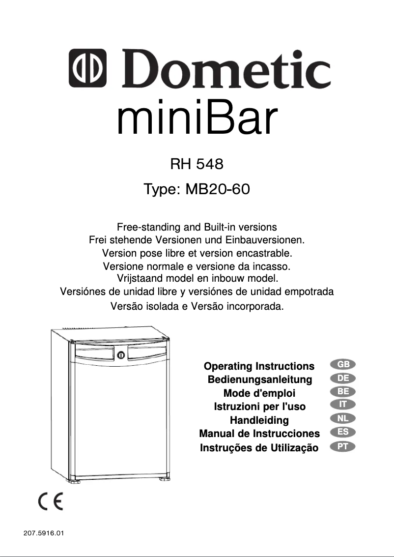 Page 1 of the manual User Manual Dometic RH 548 Minibar