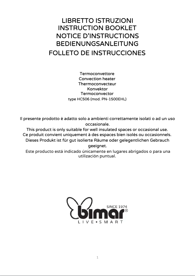 Page 1 de la notice Manuel utilisateur Bimar HC506