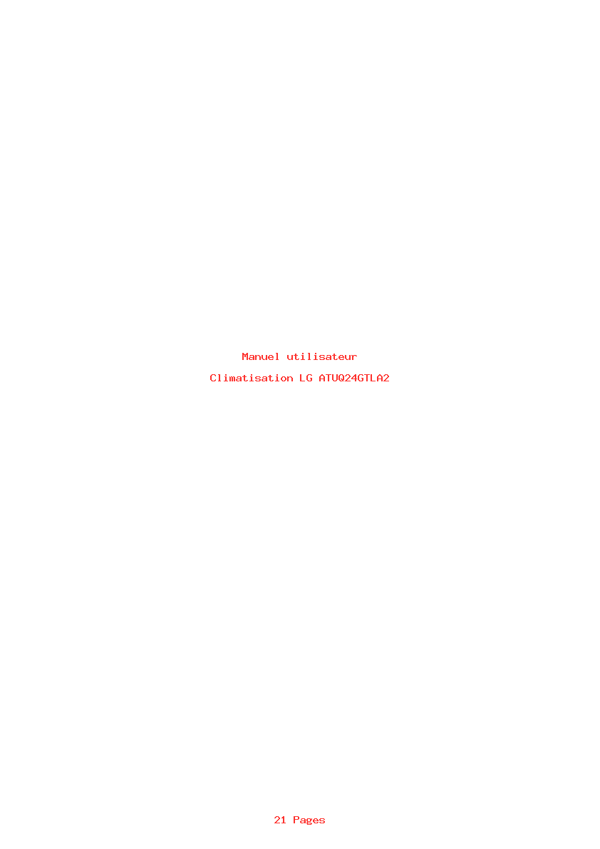 Image de la première page du manuel de l'appareil ATUQ24GTLA2