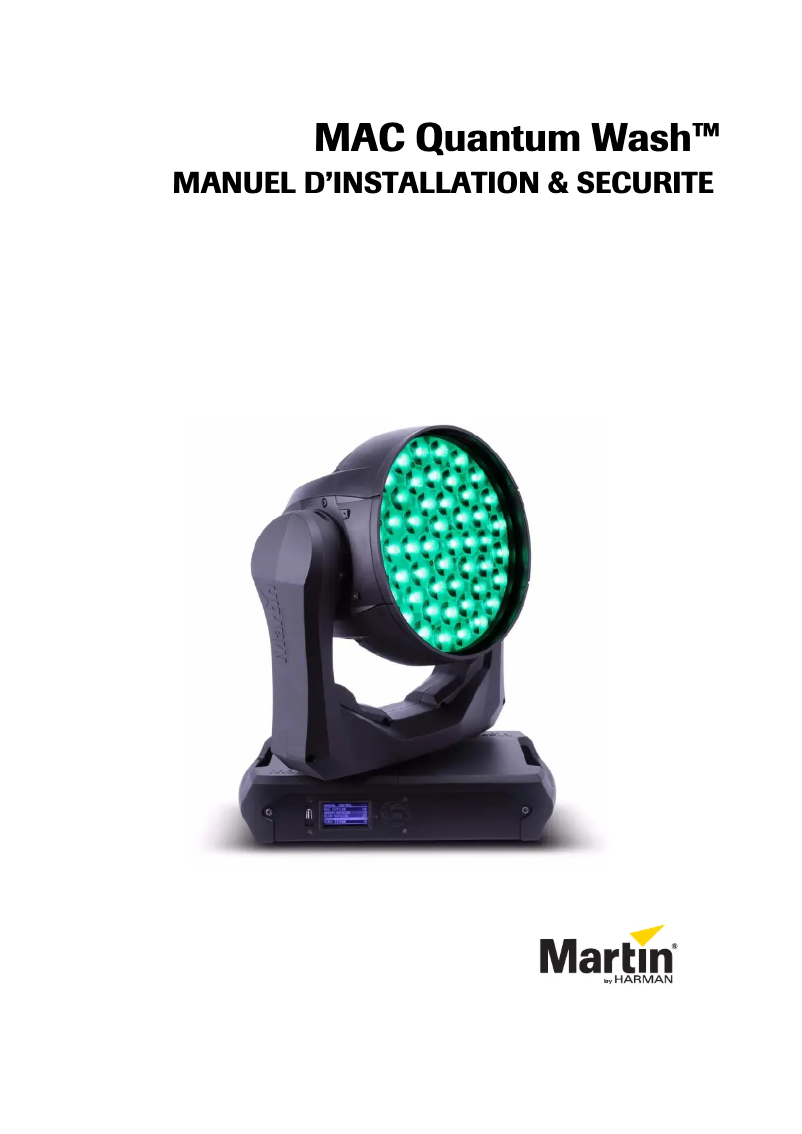 Page 1 de la notice Guide d'installation Martin MAC Quantum Wash
